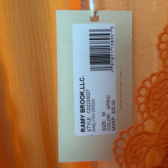 Ramy Brook Raelynn Apricot Beach Dress w Tassel & Lace Detail Medium $325 NWT! - Picture 8 of 14